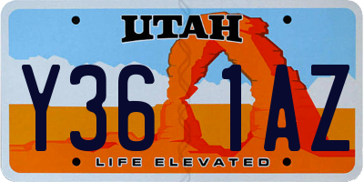 UT license plate Y361AZ