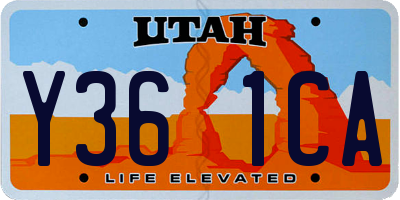 UT license plate Y361CA