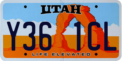 UT license plate Y361CL