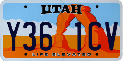 UT license plate Y361CV