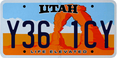 UT license plate Y361CY