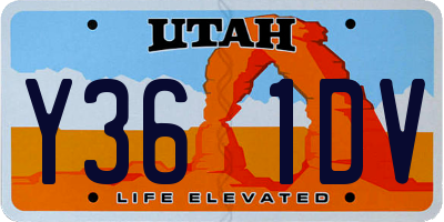 UT license plate Y361DV
