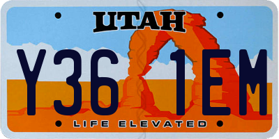UT license plate Y361EM