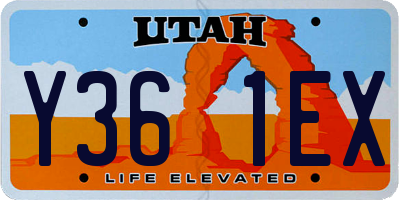 UT license plate Y361EX