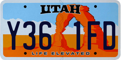 UT license plate Y361FD