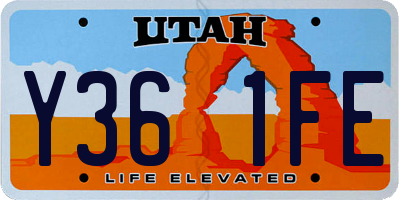 UT license plate Y361FE