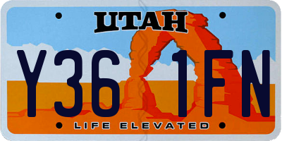 UT license plate Y361FN