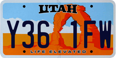 UT license plate Y361FW