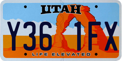 UT license plate Y361FX