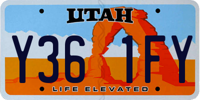 UT license plate Y361FY