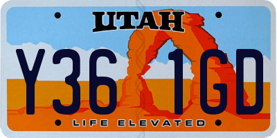 UT license plate Y361GD