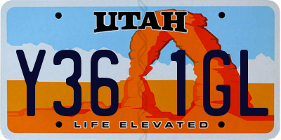 UT license plate Y361GL