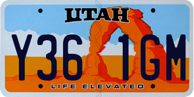 UT license plate Y361GM