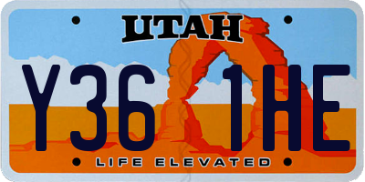 UT license plate Y361HE