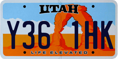 UT license plate Y361HK