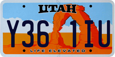 UT license plate Y361IU
