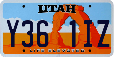 UT license plate Y361IZ