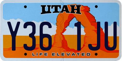 UT license plate Y361JU