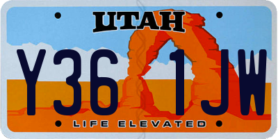 UT license plate Y361JW