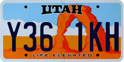 UT license plate Y361KH
