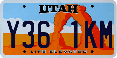 UT license plate Y361KM