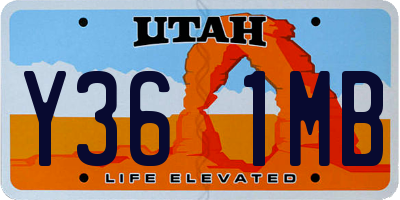 UT license plate Y361MB