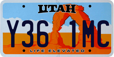 UT license plate Y361MC