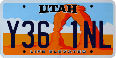 UT license plate Y361NL
