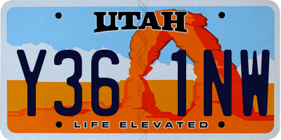 UT license plate Y361NW