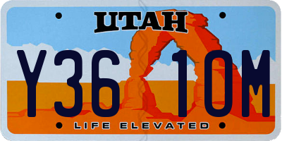 UT license plate Y361OM