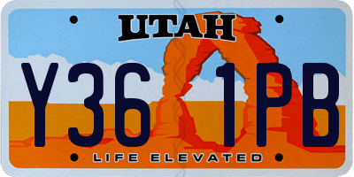 UT license plate Y361PB