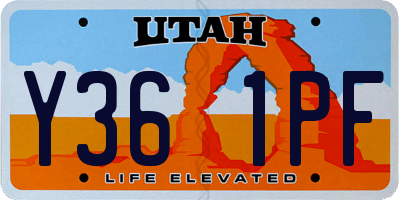 UT license plate Y361PF