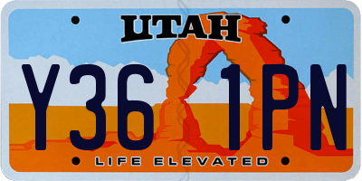 UT license plate Y361PN