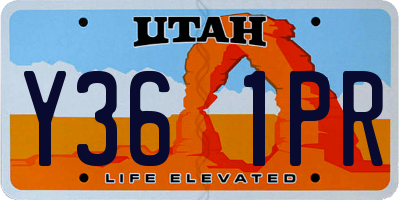 UT license plate Y361PR