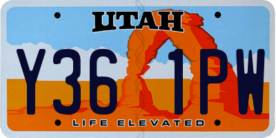 UT license plate Y361PW