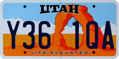 UT license plate Y361QA