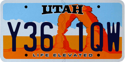 UT license plate Y361QW