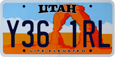 UT license plate Y361RL