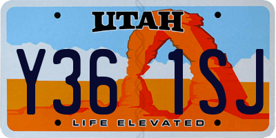 UT license plate Y361SJ