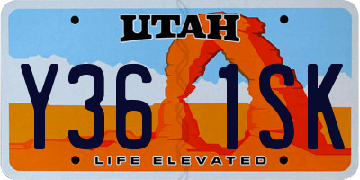 UT license plate Y361SK