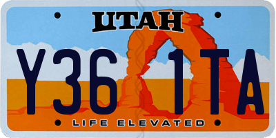 UT license plate Y361TA