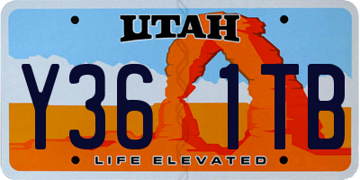 UT license plate Y361TB