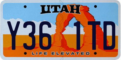 UT license plate Y361TD