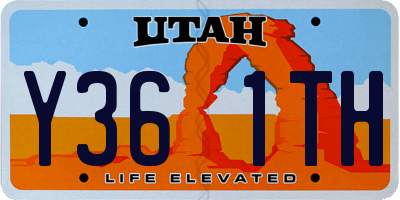 UT license plate Y361TH