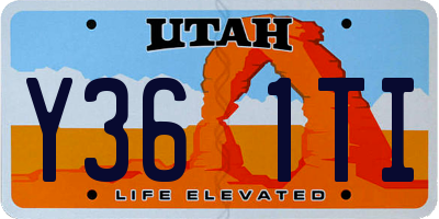 UT license plate Y361TI