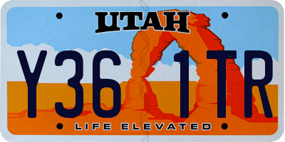 UT license plate Y361TR