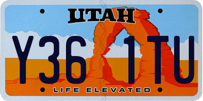 UT license plate Y361TU