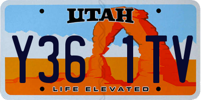 UT license plate Y361TV