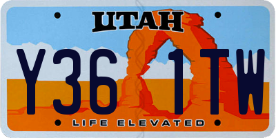 UT license plate Y361TW