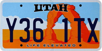 UT license plate Y361TX